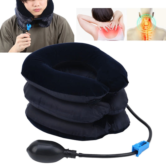 Inflatable Neck Traction Device, Inflatable Neck Stretcher Traction, Inflatable 3 Layers Cervical Neck Traction Device Pain Relief Adjustable Neck Stretcher