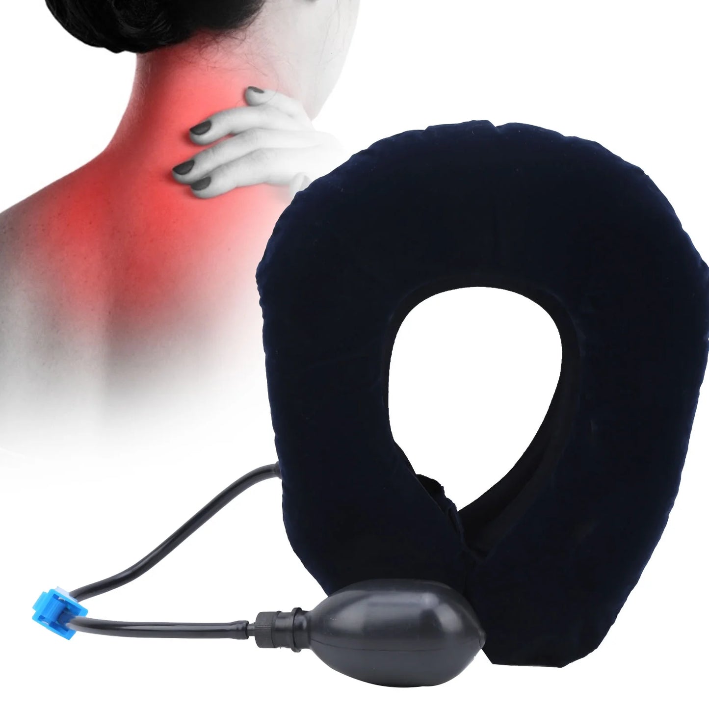 Inflatable Neck Traction Device, Inflatable Neck Stretcher Traction, Inflatable 3 Layers Cervical Neck Traction Device Pain Relief Adjustable Neck Stretcher
