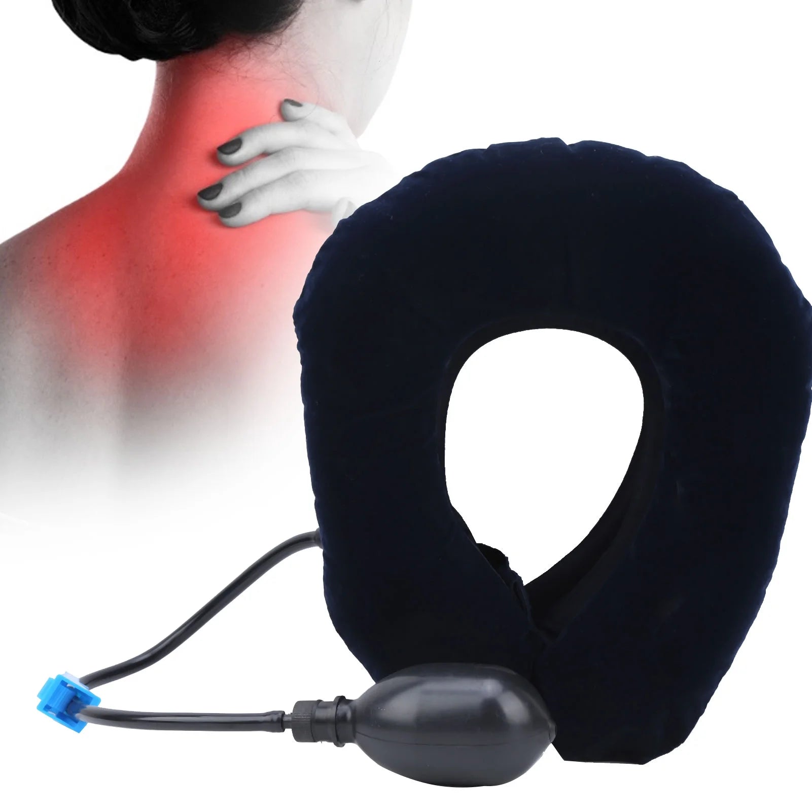 Inflatable Neck Traction Device, Inflatable Neck Stretcher Traction, Inflatable 3 Layers Cervical Neck Traction Device Pain Relief Adjustable Neck Stretcher